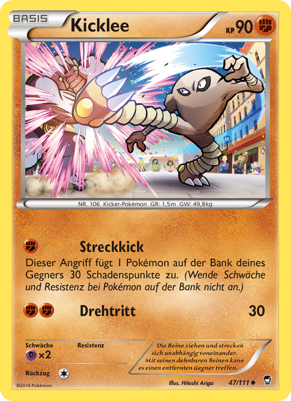 Kicklee 47 — Fliegende Fäuste (German Pokémon TCG card)