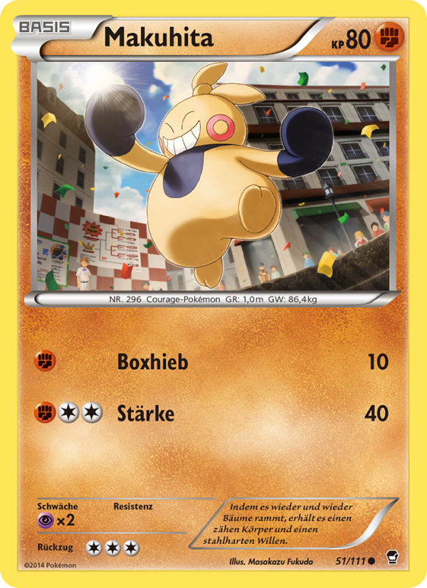 Makuhita 51 — Fliegende Fäuste (German Pokémon TCG card)