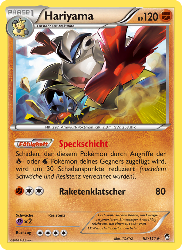 Hariyama 52 — Fliegende Fäuste (German Pokémon TCG card)