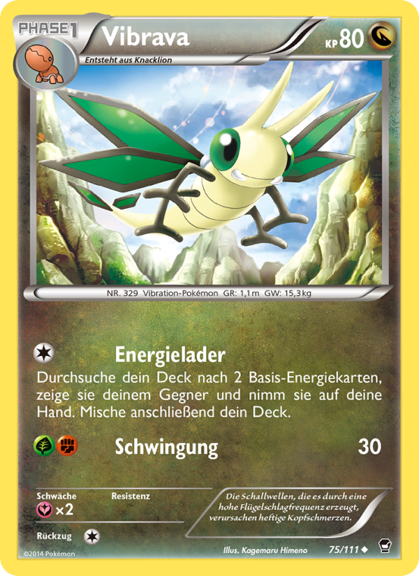 Vibrava 75 — Fliegende Fäuste (German Pokémon TCG card)
