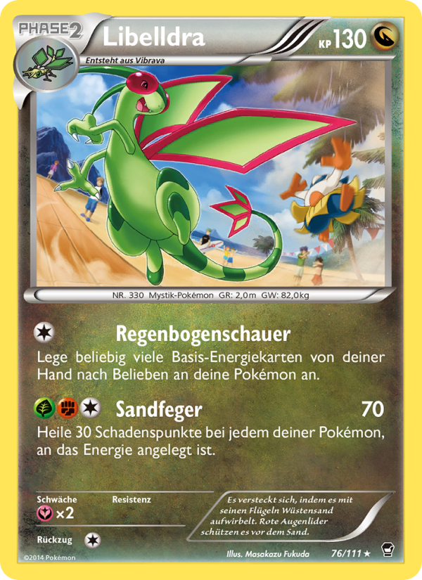 Libelldra 76 — Fliegende Fäuste (German Pokémon TCG card)