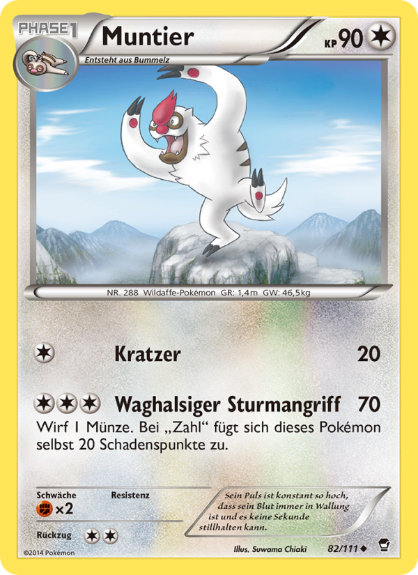 Muntier 82 — Fliegende Fäuste (German Pokémon TCG card)