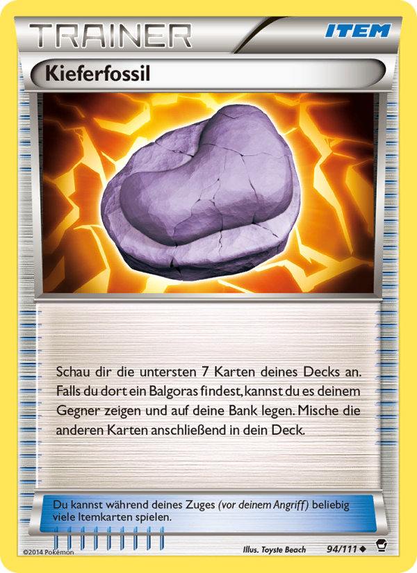 Kieferfossil 94 — Fliegende Fäuste (German Pokémon TCG card)