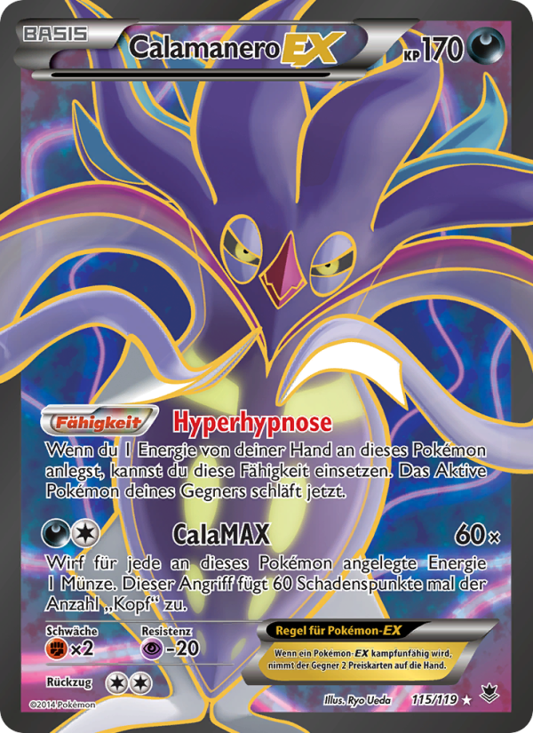 Calamanero EX 115 — Phantomkräfte (German Pokémon TCG card)