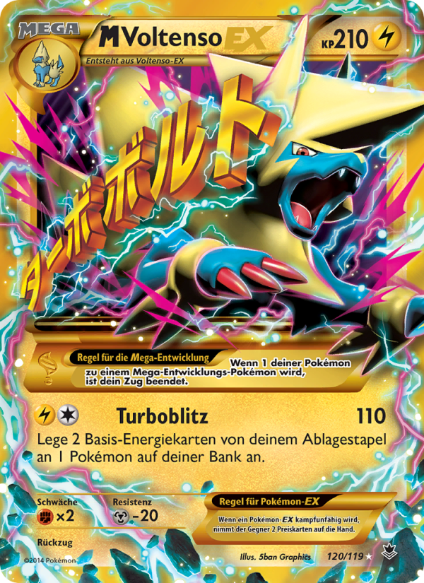M Voltenso EX 120 — Phantomkräfte (German Pokémon TCG card)