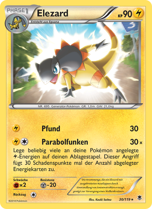 Elezard 30 — Phantomkräfte (German Pokémon TCG card)