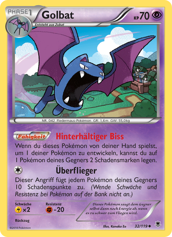 Golbat 32 — Phantomkräfte (German Pokémon TCG card)