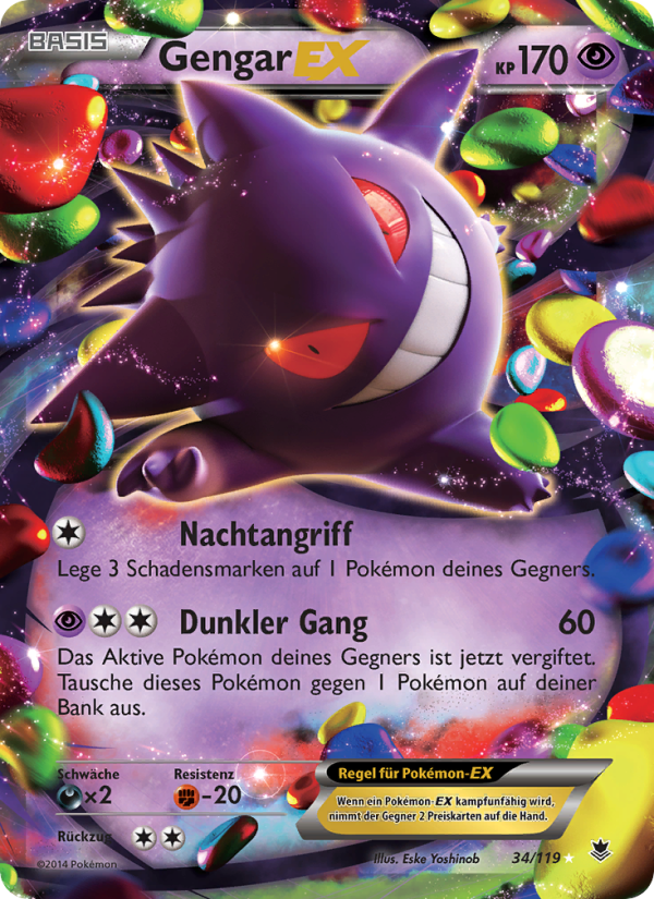 Gengar EX 34 — Phantomkräfte (German Pokémon TCG card)