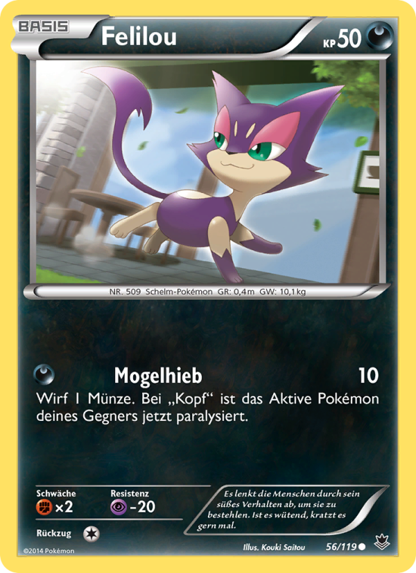 Felilou 56 — Phantomkräfte (German Pokémon TCG card)