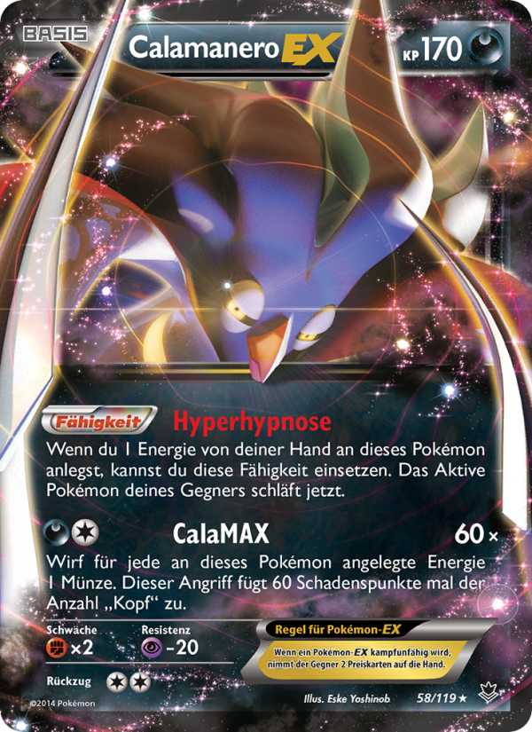 Calamanero EX 58 — Phantomkräfte (German Pokémon TCG card)