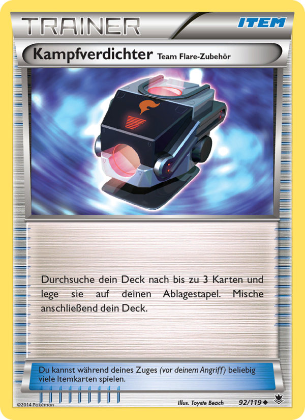 Kampfverdichter Team Flare-Zubehör 92 — Phantomkräfte (German Pokémon TCG card)