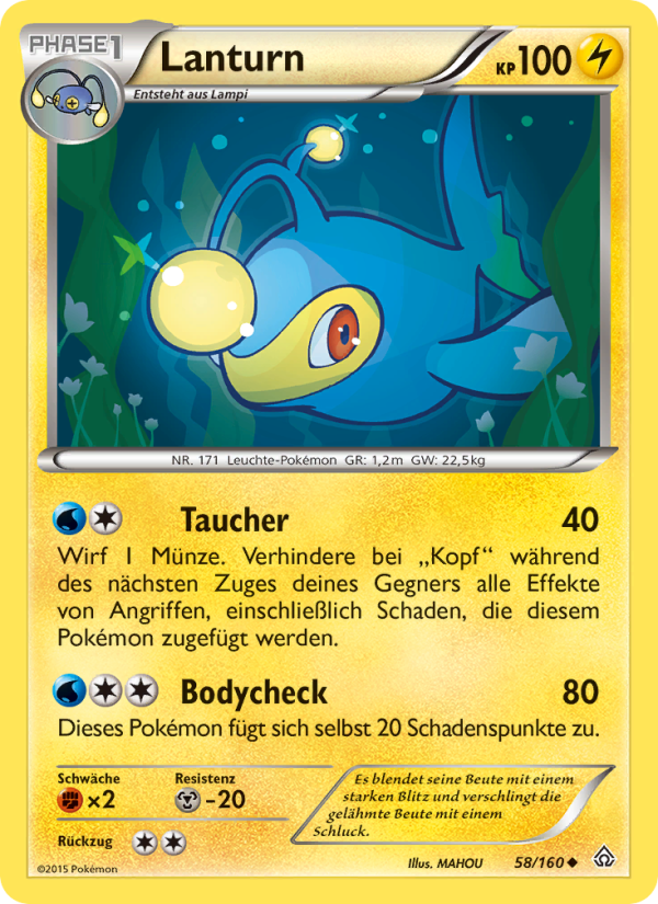Lanturn 58 — Protoshock (German Pokémon TCG card)