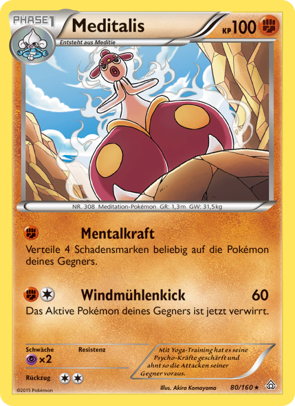 Meditalis 80 — Protoshock (German Pokémon TCG card)