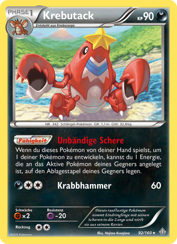 Krebutack 92 — Protoshock (German Pokémon TCG card)