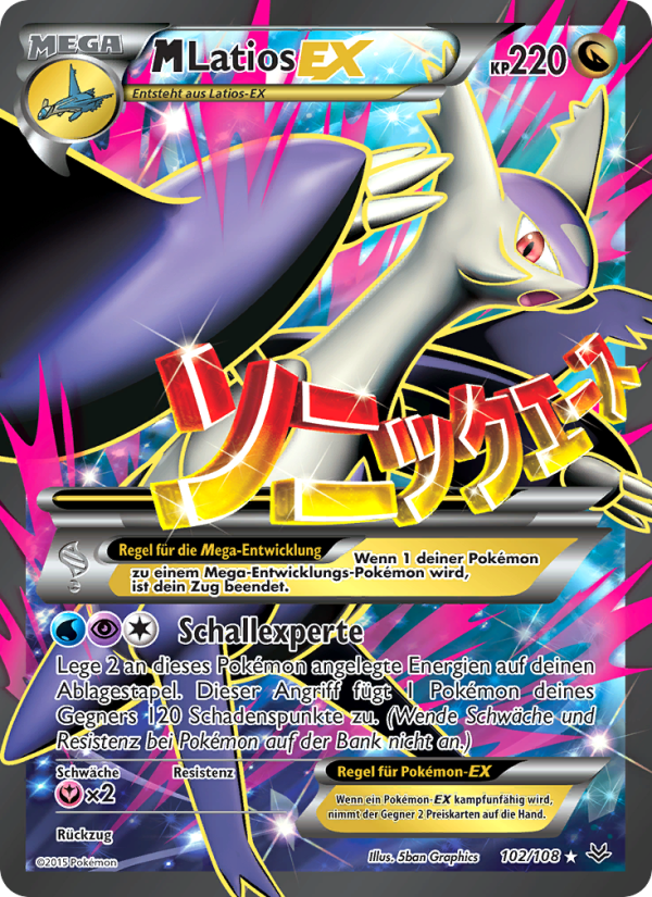 M-Latios EX 102 — Drachenleuchten (German Pokémon TCG card)