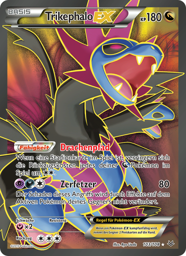 Trikephalo EX 103 — Drachenleuchten (German Pokémon TCG card)