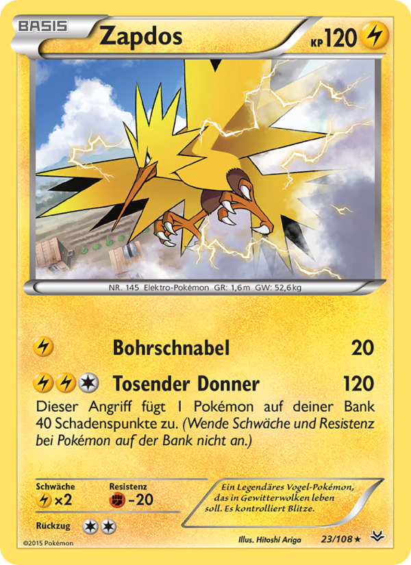 Zapdos 23 — Roaring Skies (German Pokémon TCG card)