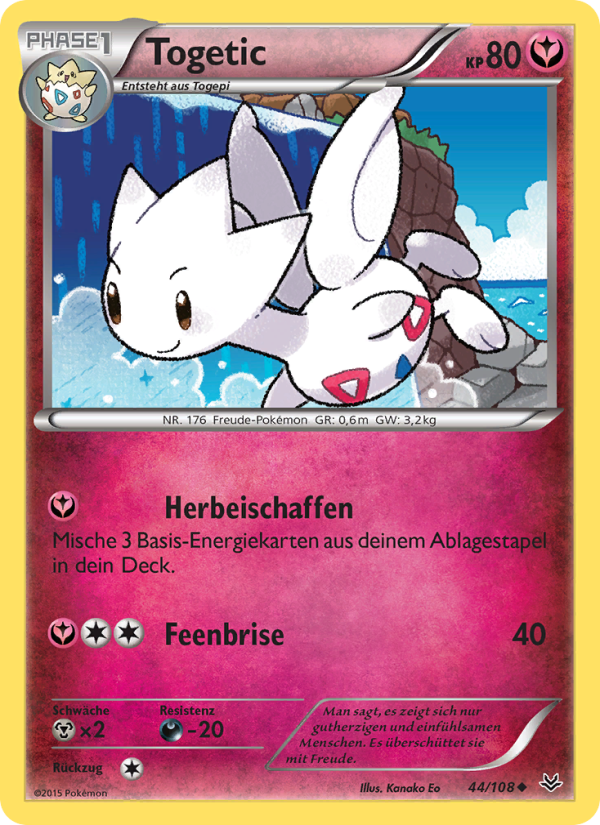 Togetic 44 — Roaring Skies (German Pokémon TCG card)