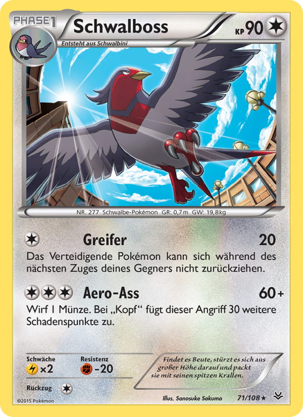 Schwalboss 71 — Drachenleuchten (German Pokémon TCG card)