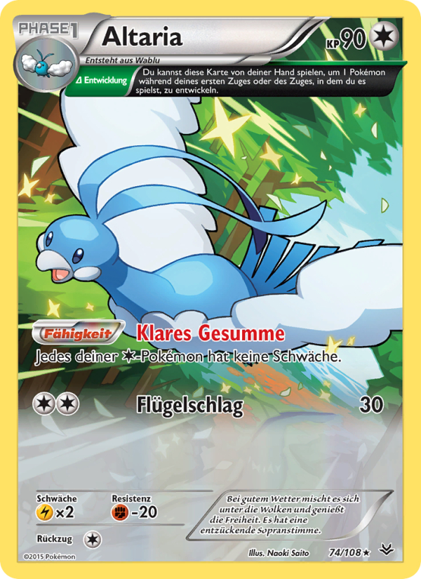 Altaria 74 — Drachenleuchten (German Pokémon TCG card)