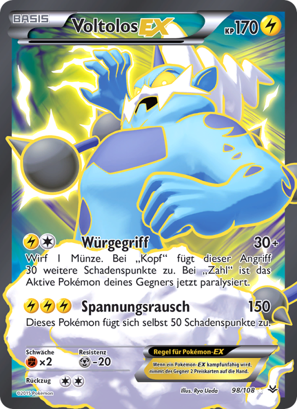 Voltolos EX 98 — Drachenleuchten (German Pokémon TCG card)