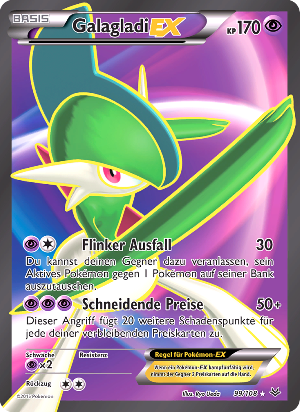 Galagladi EX 99 — Drachenleuchten (German Pokémon TCG card)