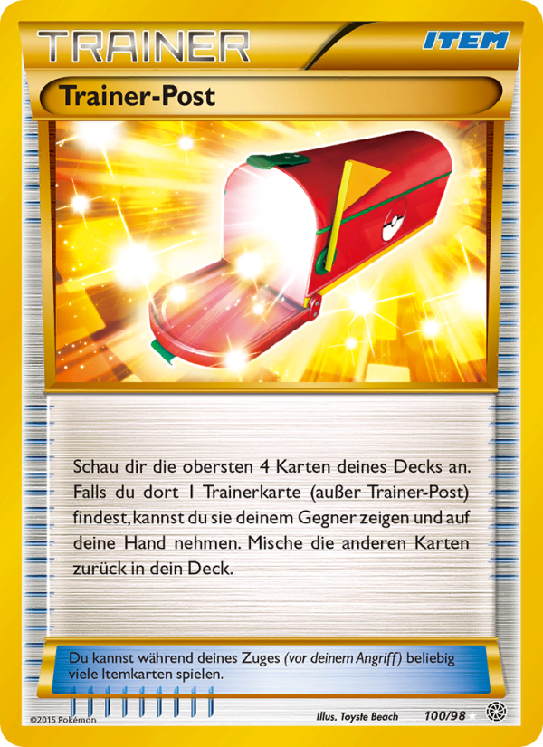 TrainerPost 100 — Ewiger Anfang (German Pokémon TCG card)