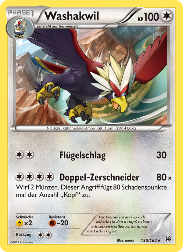 Washakwil 130 — BREAKthrough (German Pokémon TCG card)
