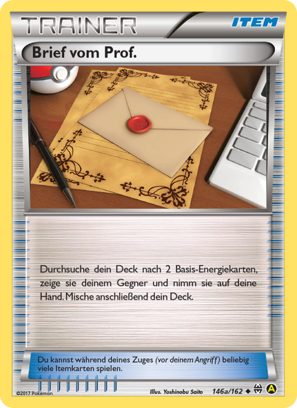 Brief vom Prof. 146a — TURBOstart (German Pokémon TCG card)