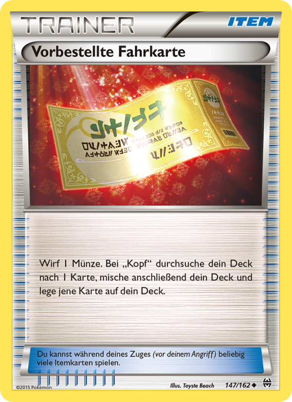 Vorbestellte Fahrkarte 147 — TURBOstart (German Pokémon TCG card)