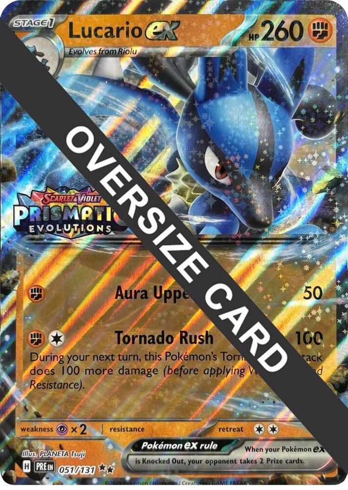 Lucario ex (Prismatic Evolutions Stamp) 051-131 — Jumbo Cards (English Pokémon TCG card)