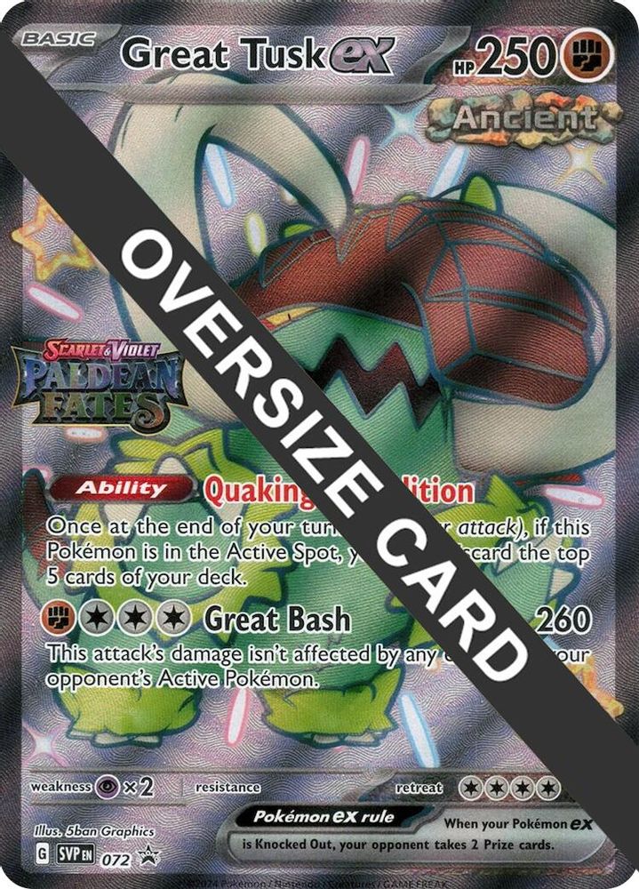 Great Tusk ex - 072 (Paldean Fates Stamped) 072 — Jumbo Cards (English Pokémon TCG card)