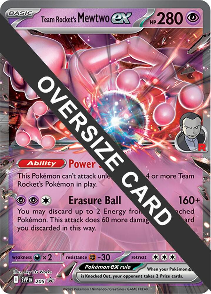 Team Rocket's Mewtwo ex 205/296 — Jumbo Cards (English Pokémon TCG card)