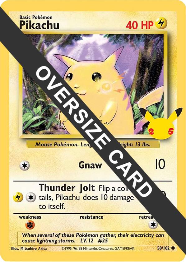 Pikachu - 58/102 (25th Anniversary) 58-102 — Jumbo Cards (English Pokémon TCG card)