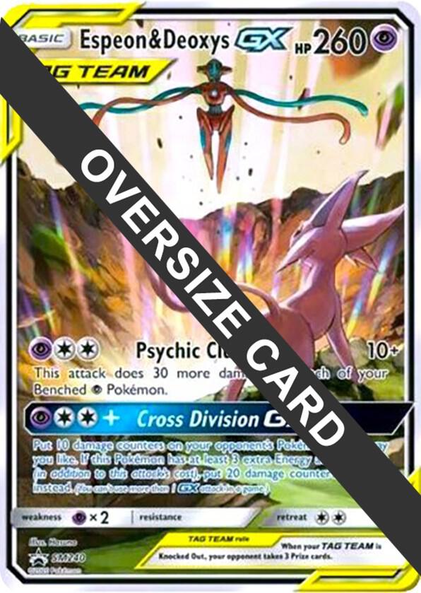 Espeon & Deoxys GX Oversized - SM240 (SM Black Star Promo) SM240 — Jumbo Cards (English Pokémon TCG card)