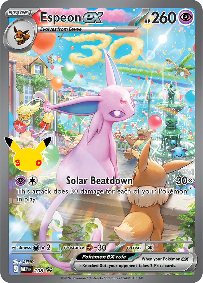 Espeon ex 108 — 30th Celebration - PROMO (English Pokémon TCG card)