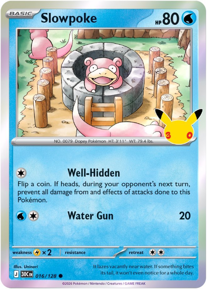 Slowpoke 16 — 30th Celebration (English Pokémon TCG card)