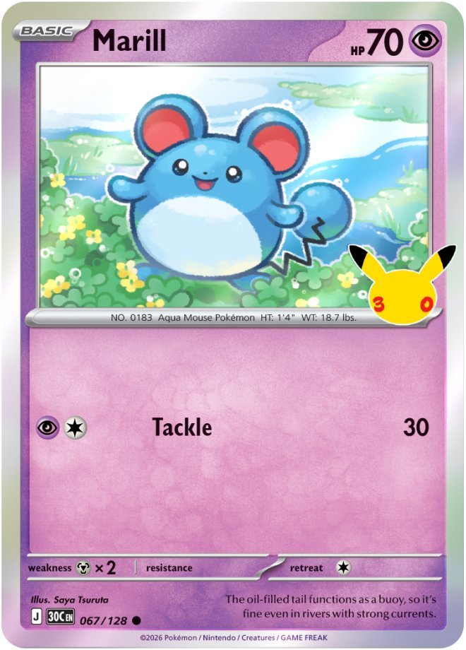 Marill 67 — 30th Celebration (English Pokémon TCG card)