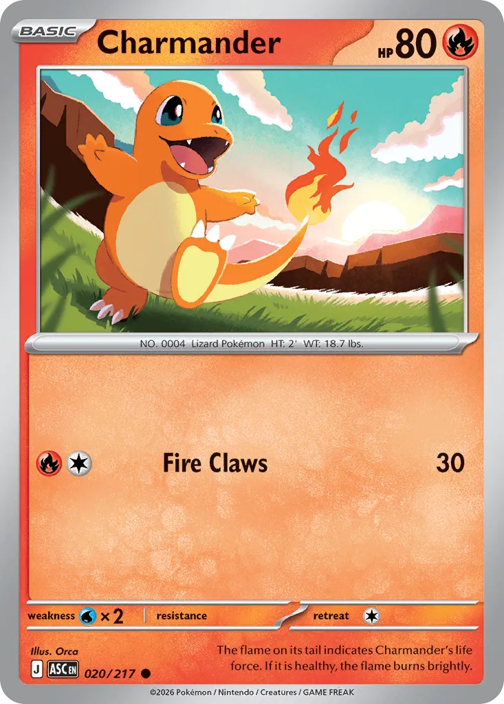 Charmander 020/217 — Ascended Heroes (English Pokémon TCG card)