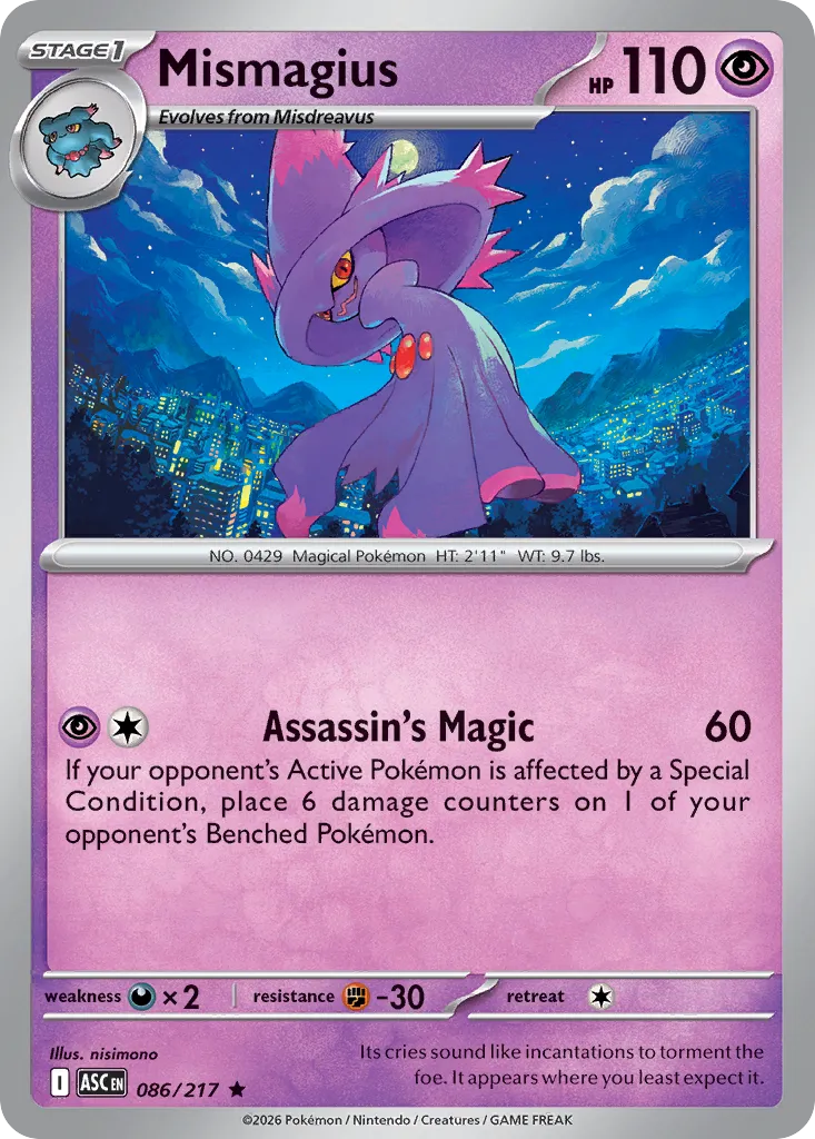 Mismagius 086/217 — Ascended Heroes (English Pokémon TCG card)