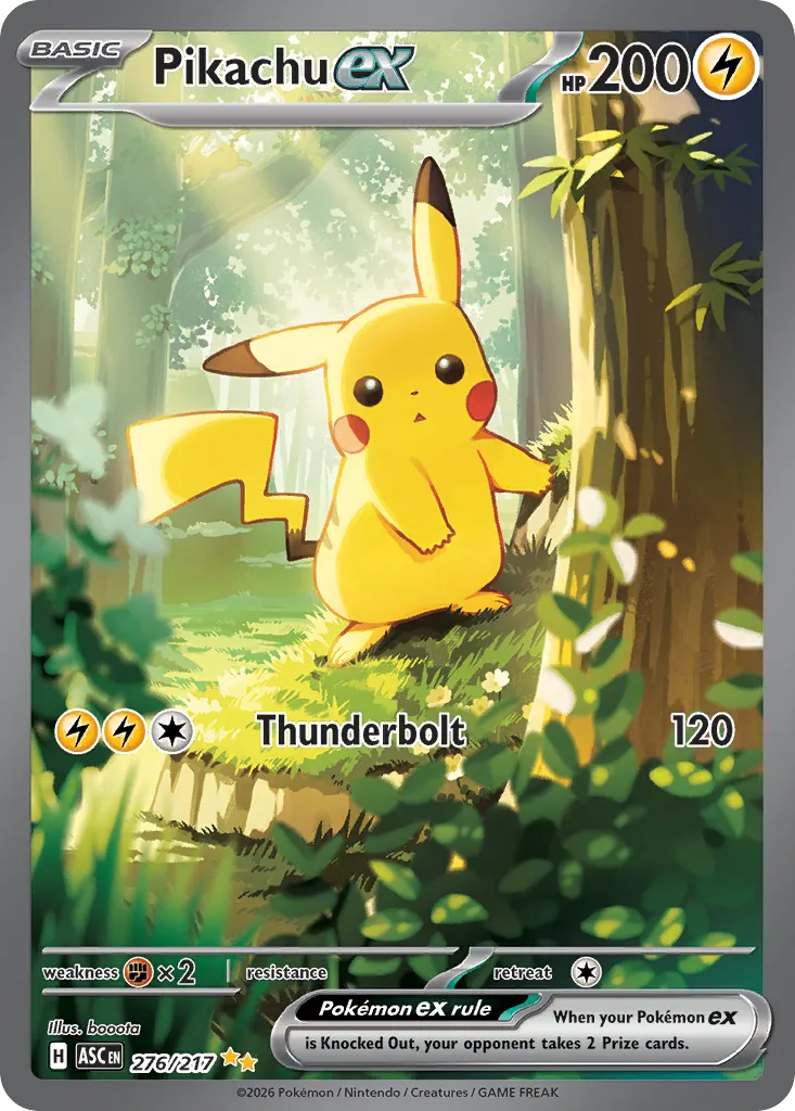 Pikachu ex 276/217 — Ascended Heroes (English Pokémon TCG card)