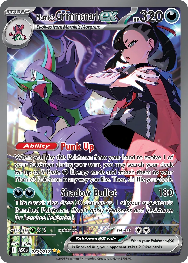 Marnie's Grimmsnarl ex 287/217 — Ascended Heroes (English Pokémon TCG card)