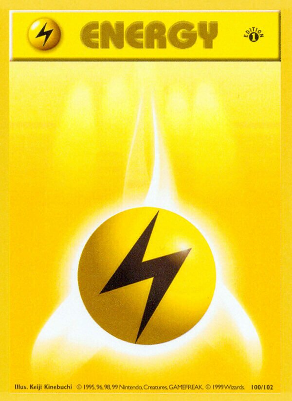 Lightning Energy 100 — Base Set (Shadowless) (English Pokémon TCG card)