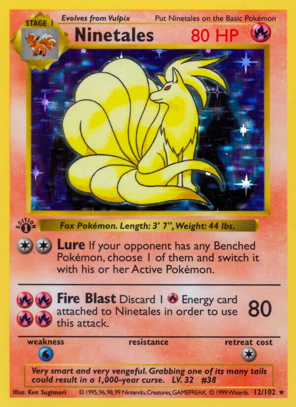 Ninetales 012 — Base Set (Shadowless) (English Pokémon TCG card)