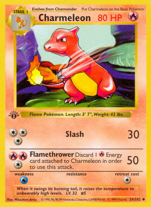 Charmeleon 024 — Base Set (Shadowless) (English Pokémon TCG card)