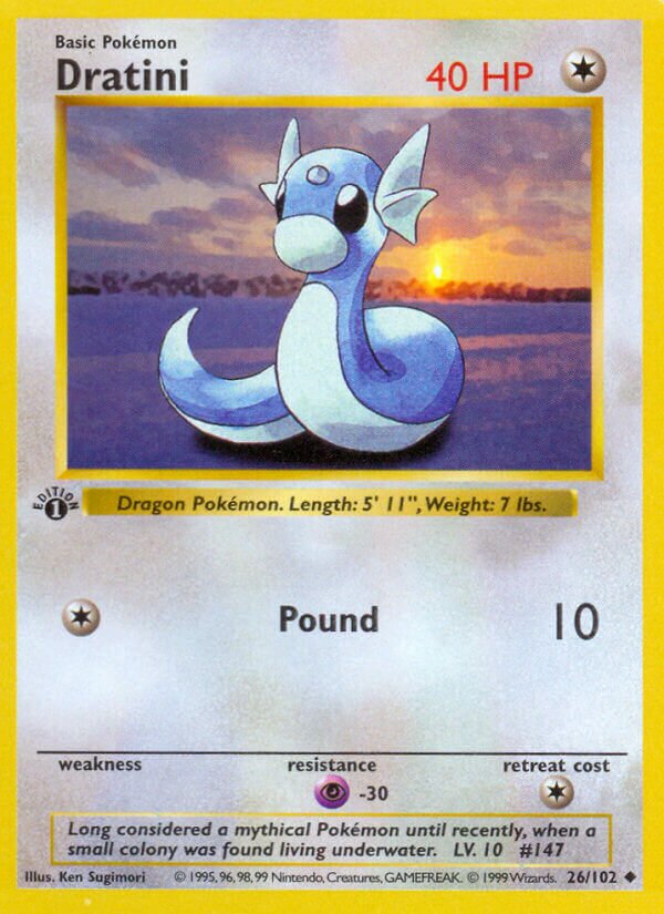 Dratini 026 — Base Set (Shadowless) (English Pokémon TCG card)