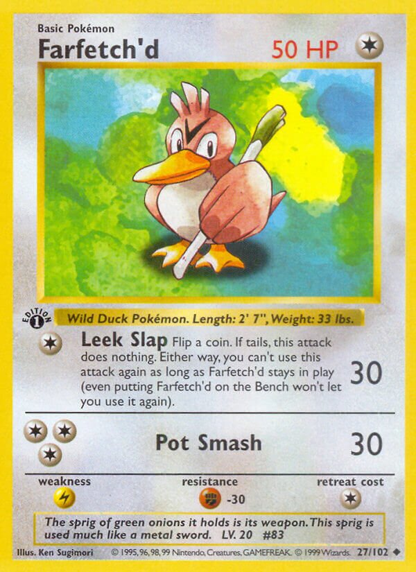 Farfetch'd 027 — Base Set (Shadowless) (English Pokémon TCG card)