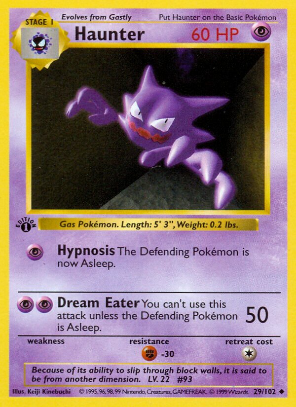 Haunter 029 — Base Set (Shadowless) (English Pokémon TCG card)