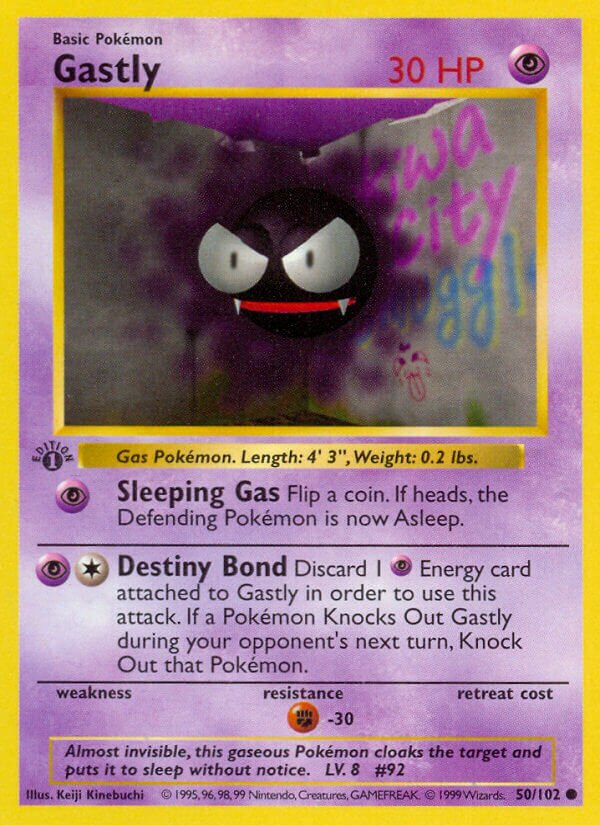 Gastly 050 — Base Set (Shadowless) (English Pokémon TCG card)