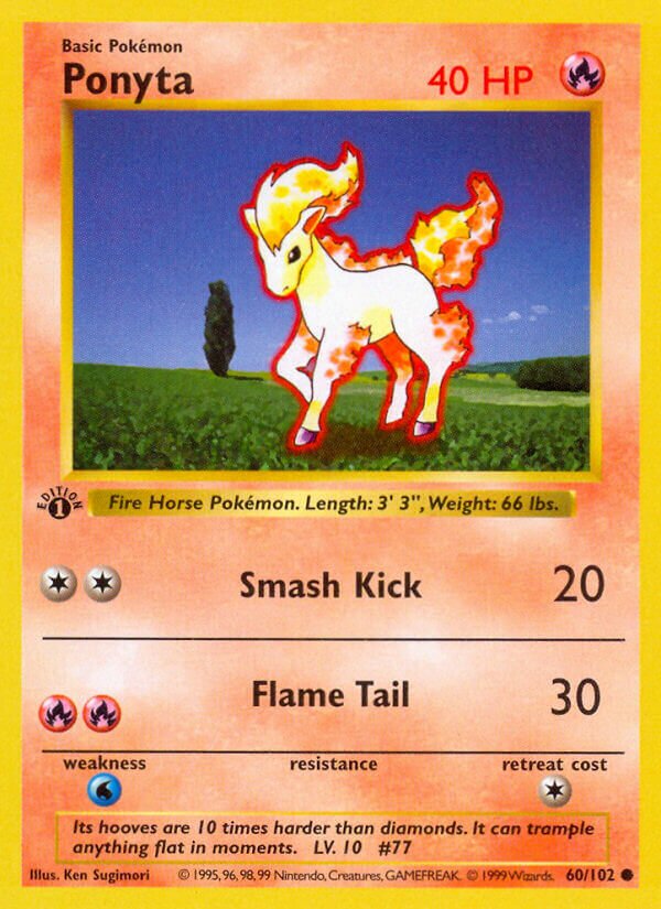 Ponyta 060 — Base Set (Shadowless) (English Pokémon TCG card)
